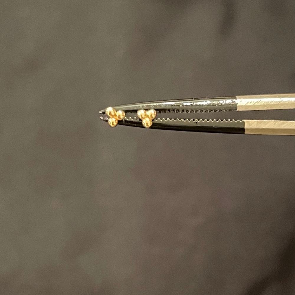 BVLA 14k Gold Tri-Bead Pair